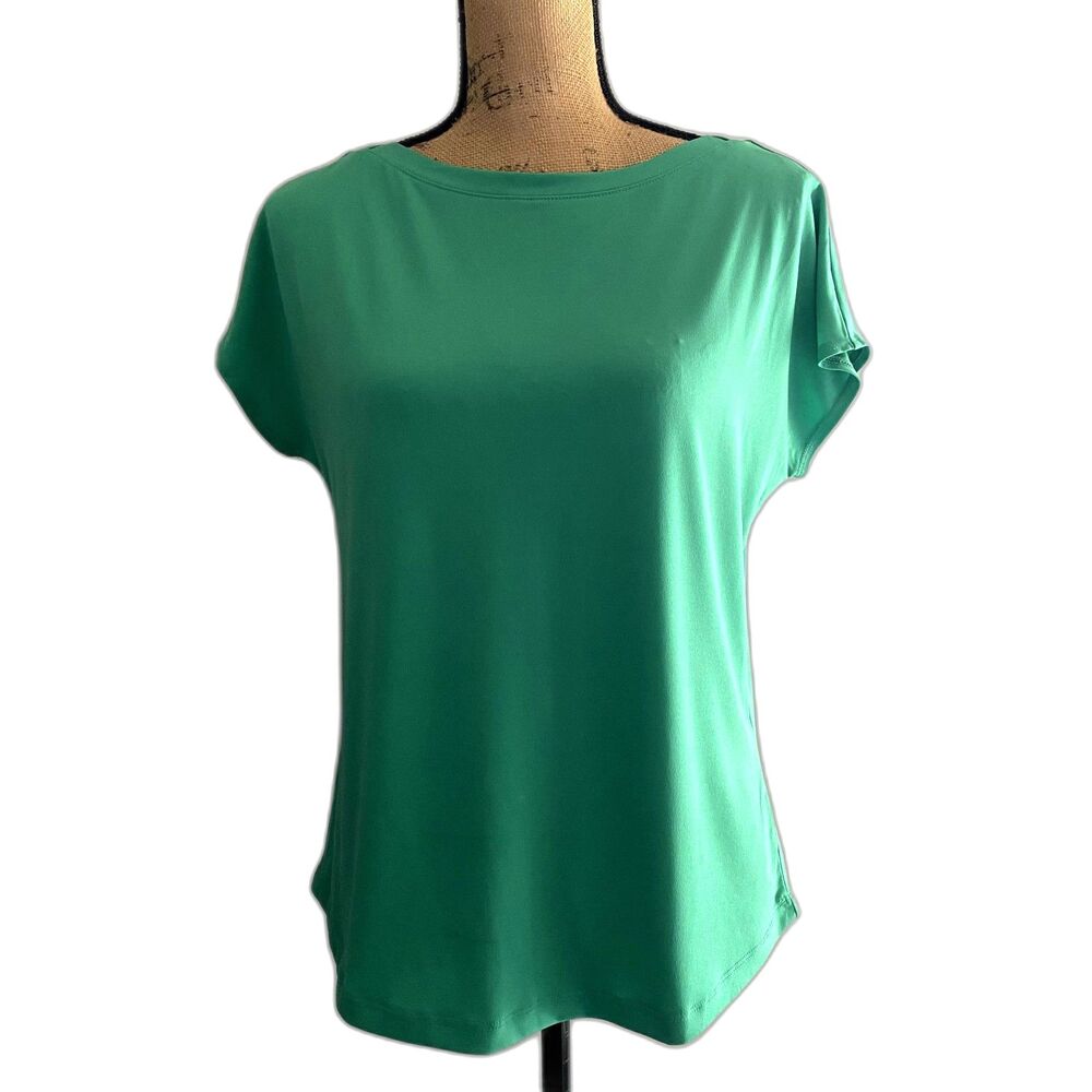 Chico's Emerald Green Short Sleeve Crew Tee